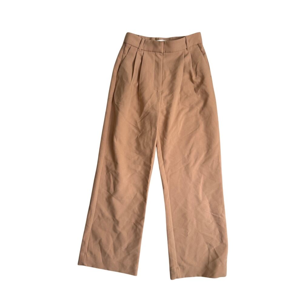 Abercrombie & Fitch A&F Sloan Curve Love Wide Leg Trouser Pant Khaki Tan 25 0